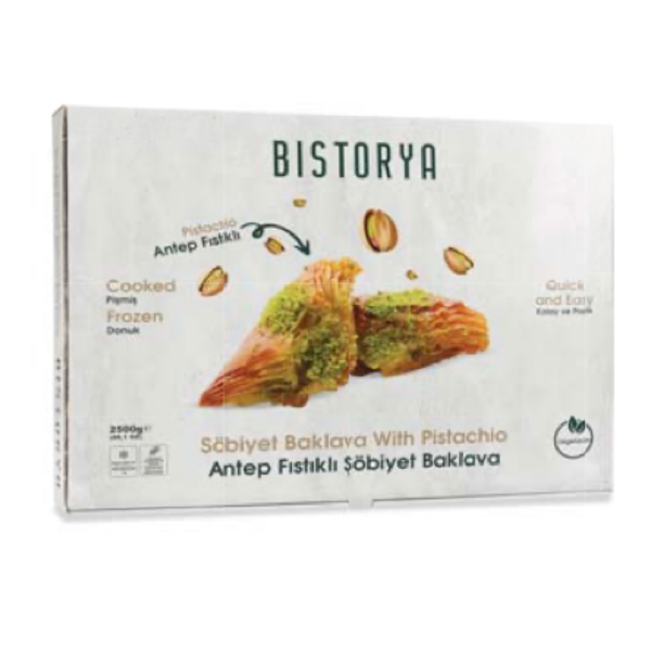 Sobiyet Baklava w/Pistachio - Butter  2.5kg (Cooked Frozen)