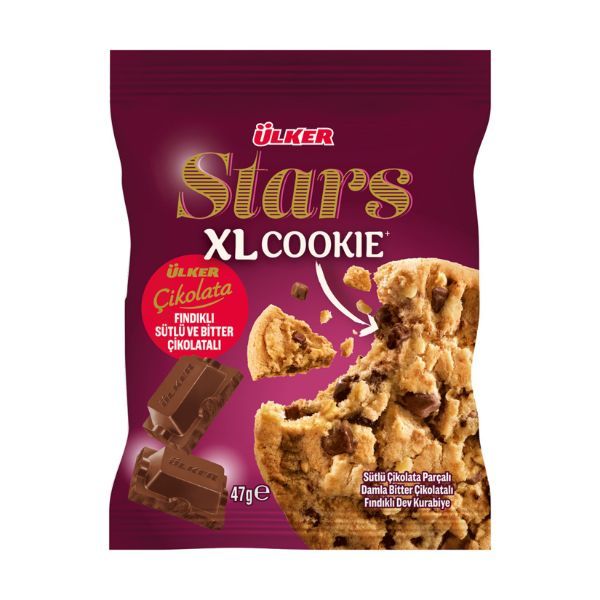Ulker Stars Cookie Hazelnut Milk&Bitter  Chocolate 47gr
