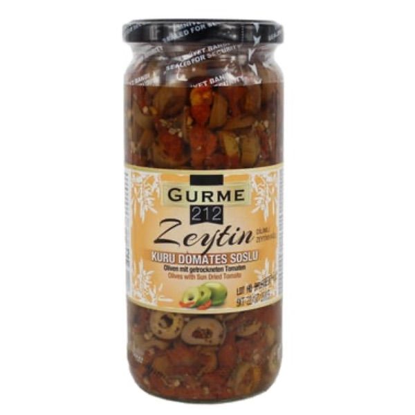 Gurme212 Green Olives with Dried Tomato 500ml