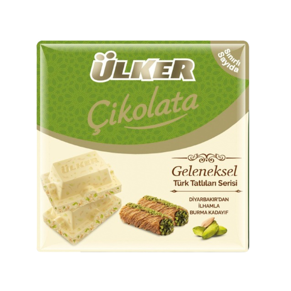 Ulker White Chocolate w/Pistachio & Kadayif 60gr