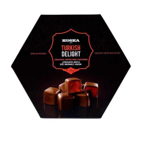 Koska Chocolate Coated Rose Flavored Turkish Delight 140gr