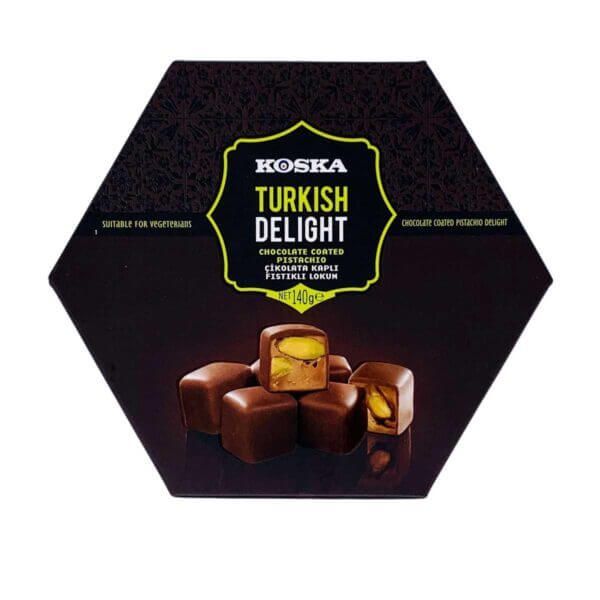 Koska Chocolate Coated Turkish Delight with Pistachio 140gr