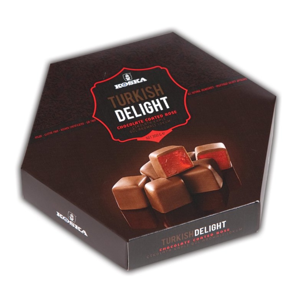 Koska Chocolate Coated Rose Flavored Turkish Delight 140gr