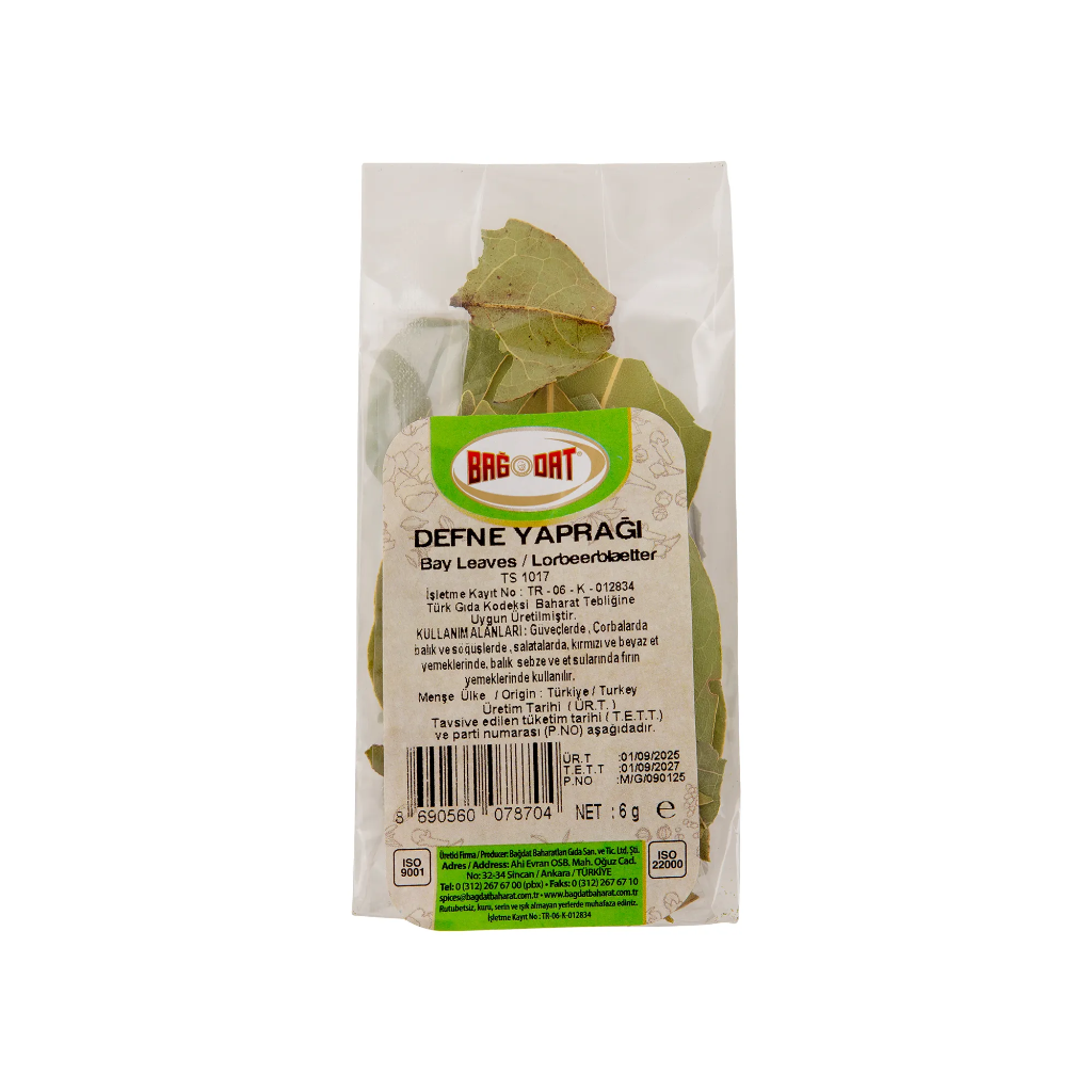 Bagdat Dried Bay Leaves (Defne Yapraği/Lorbeerblätter), 6g