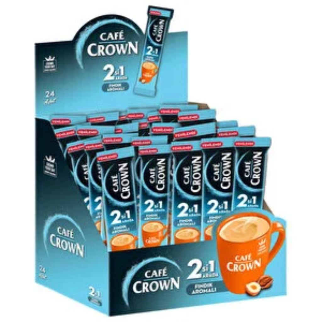 Cafe Crown 2 In 1 Hazelnut, 24 Pack