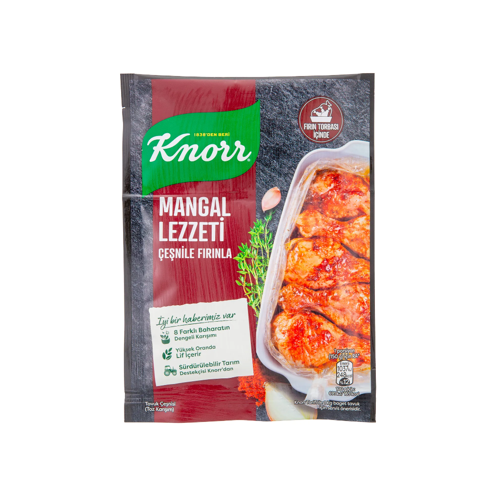 Knorr Chicken Barbecue Powder Mix Seasoning (Mangal Lezzeti Çeşnile Firinla), 29g