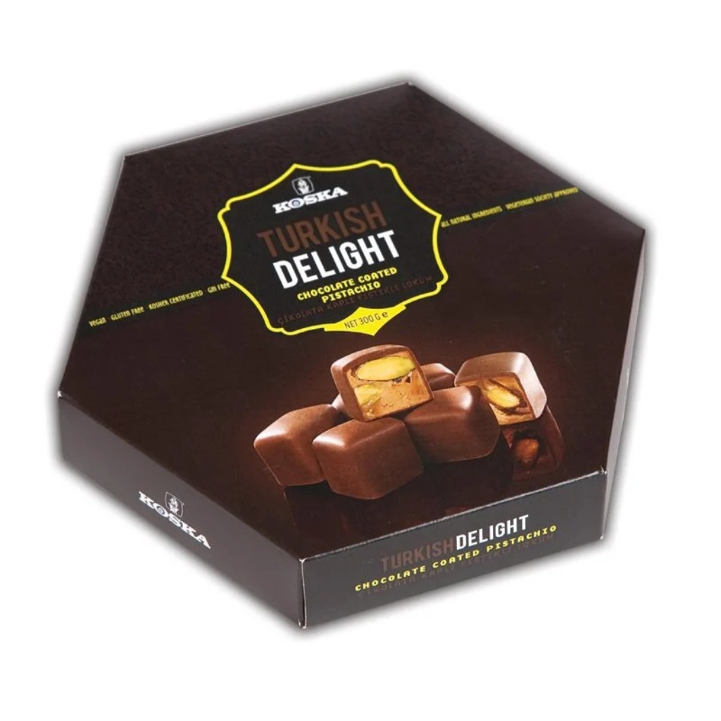 Koska Chocolate Coated Turkish Delight with Pistachio 140gr