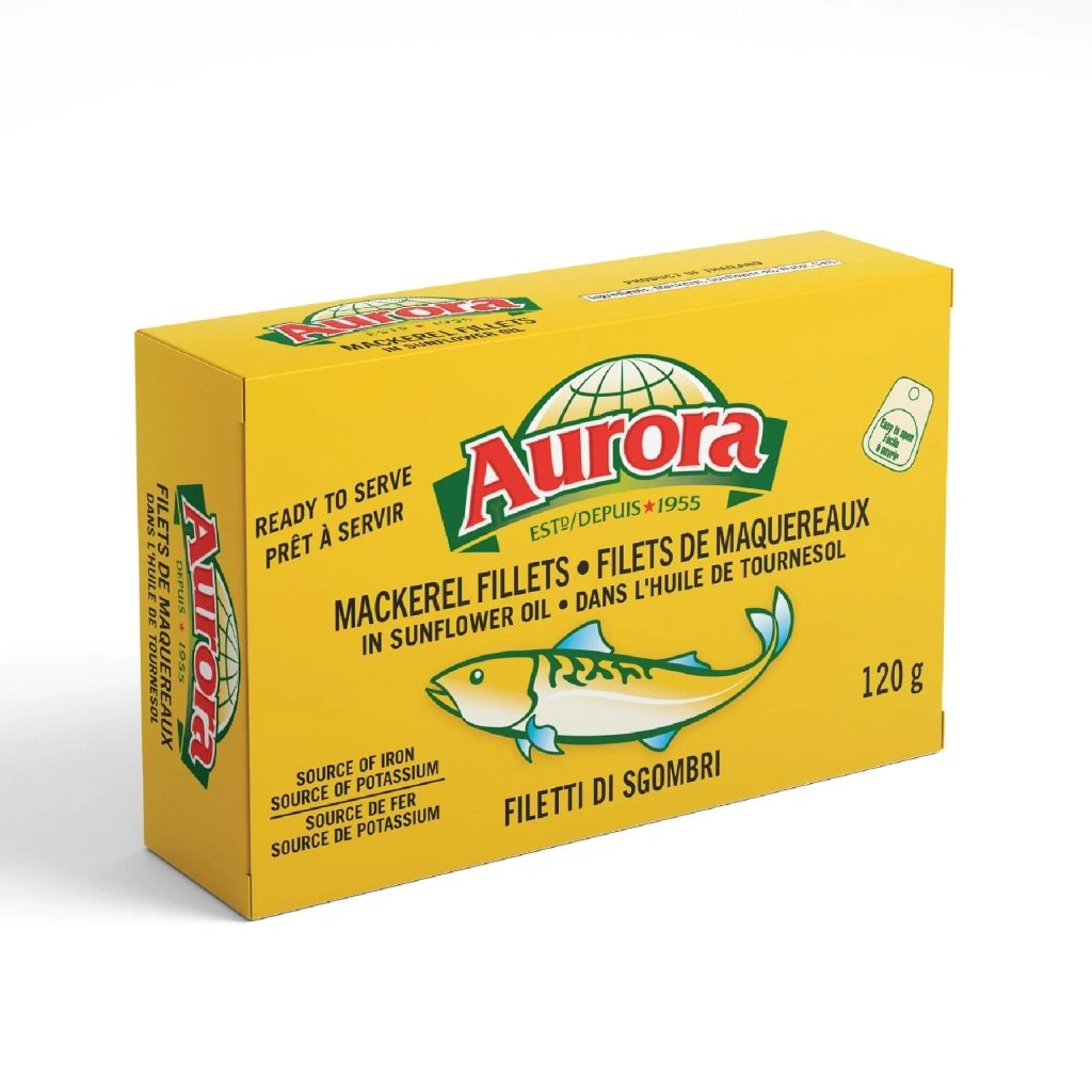 Aurora Mackerel Fillets in Sunflower Oil, 120g